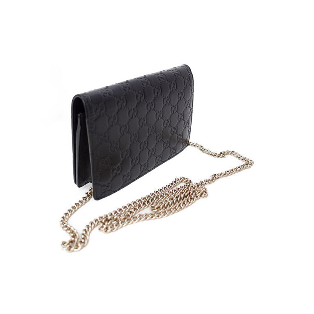 Gucci ssima Chain on Black Signature Bag Wallet